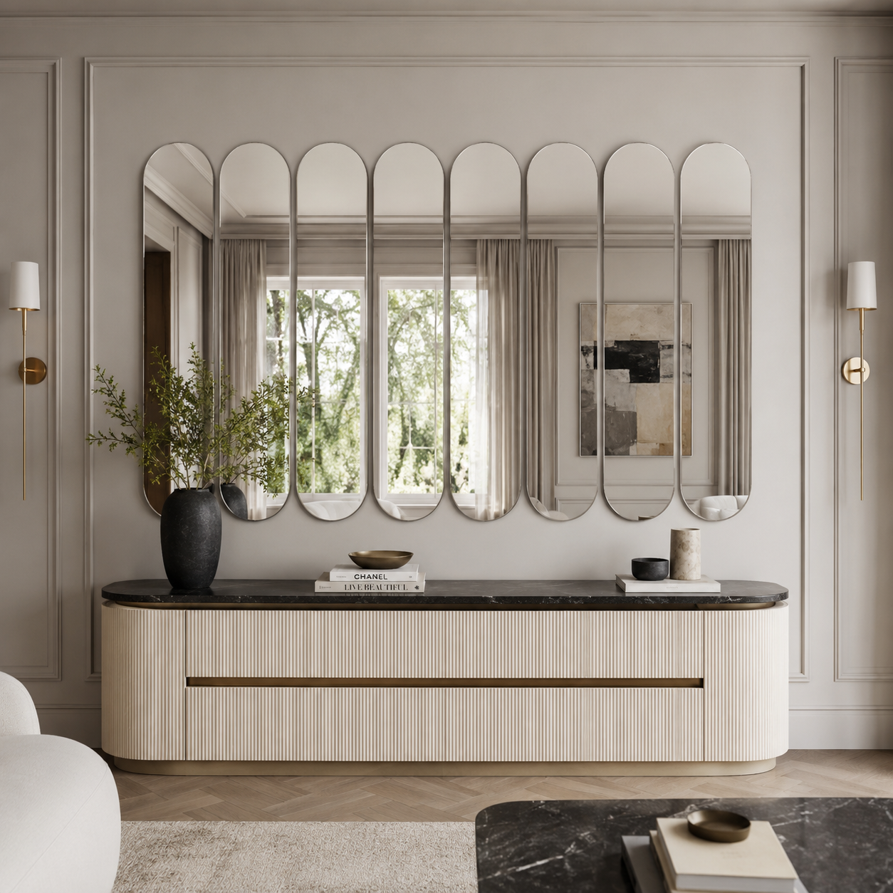 Lustro owalne 50x210 cm bez ramy - zdjecie 3