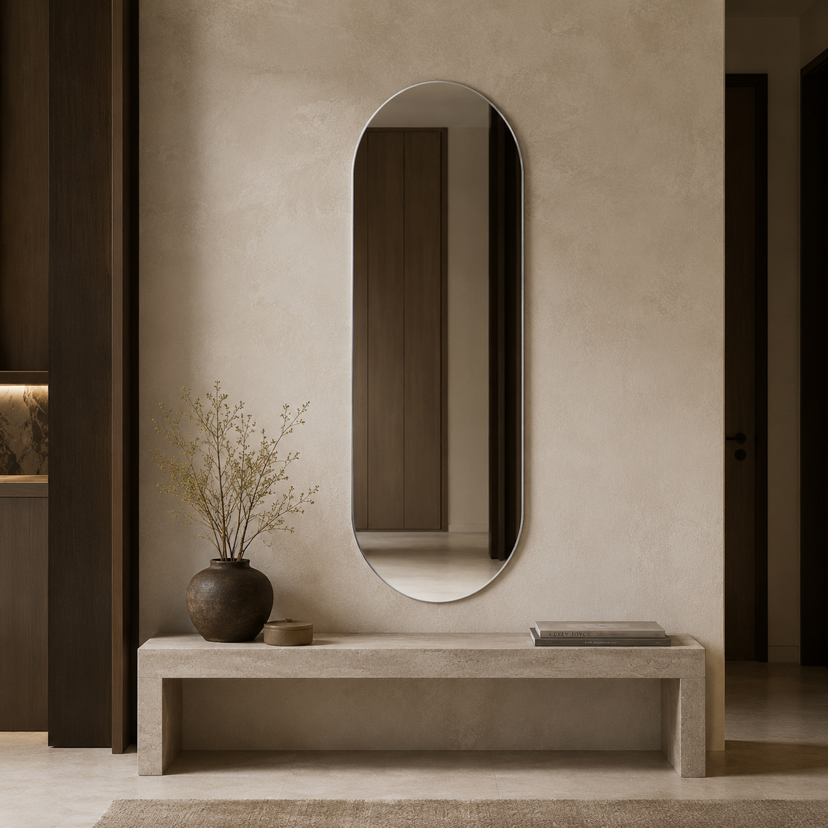 Ovaler Spiegel 60 × 80 cm, rahmenlos – Ansicht 1