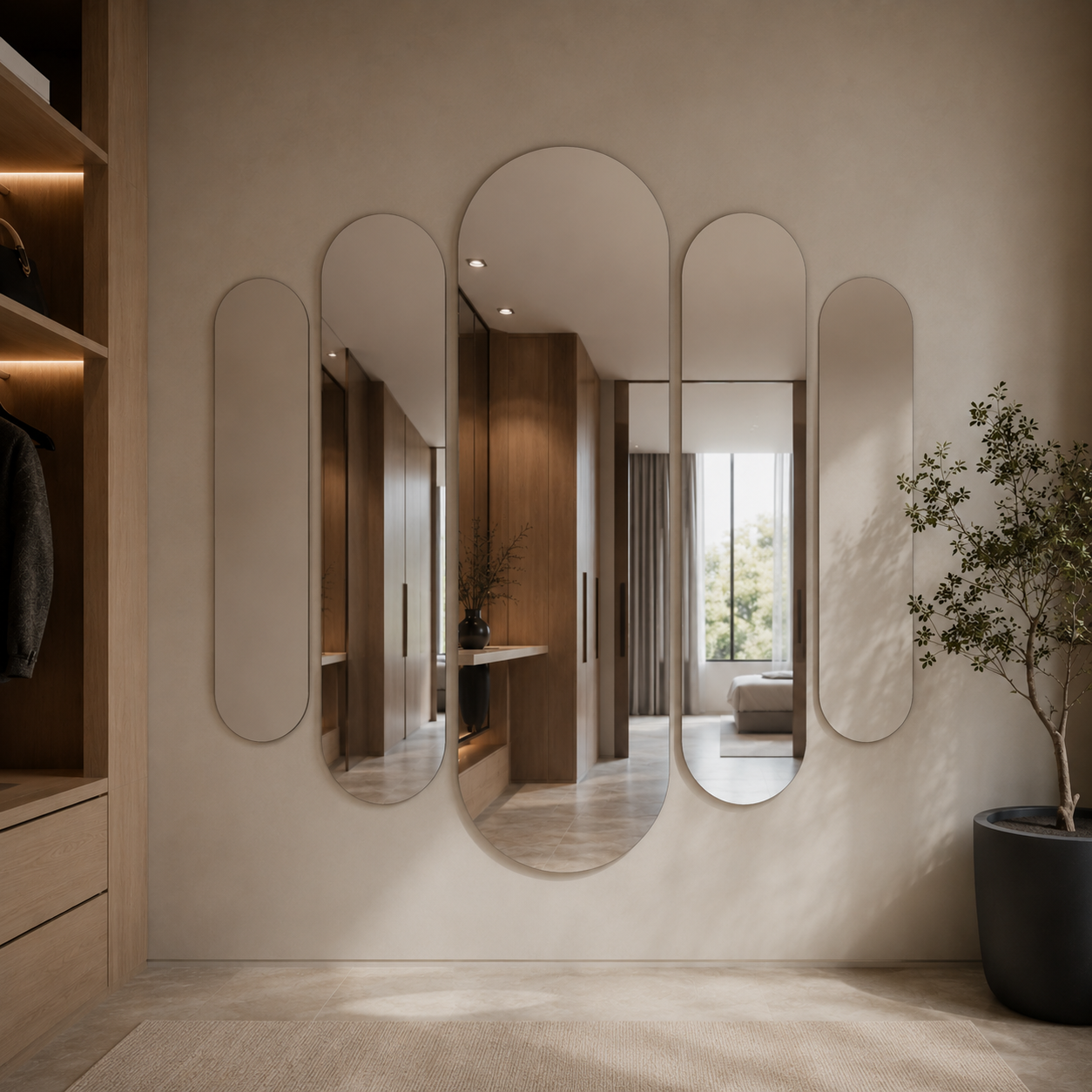 Lustro owalne 80x320 cm bez ramy - zdjecie 3