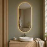 Ovaler LED-Spiegel 30 × 250 cm, Handgestensensor – Produktbild 1