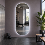 Ovaler LED-Spiegel 30 × 250 cm, Handgestensensor – Produktbild 4