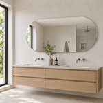 Ovaler Spiegel 110 × 20 cm, rahmenlos, mit Spiegelkleber – Ansicht 4