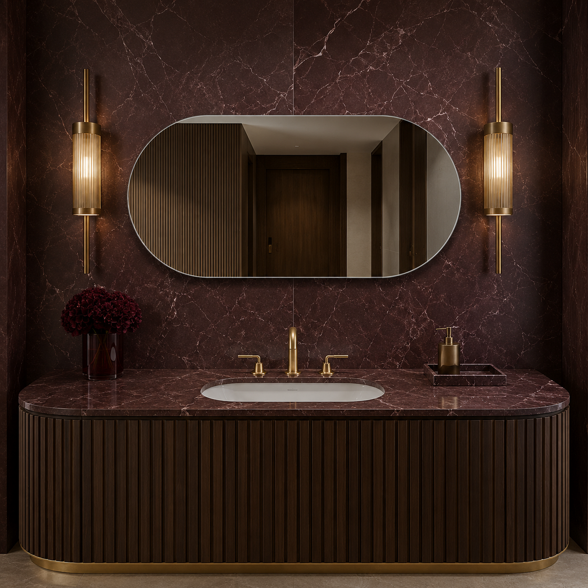 Ovaler Spiegel 130 × 20 cm, rahmenlos, mit Spiegelaufhängungen und Dübeln – Ansicht 3