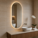 Ovaler LED-Spiegel 90 × 120 cm, Handgestensensor – Produktbild 1