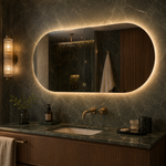 Ovaler LED-Spiegel 100 × 90 cm, Wandschalter – Produktbild 5