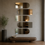 Halbovaler Spiegel 120 × 20 cm, mit Aufhängern und Dübeln – Produktbild 2