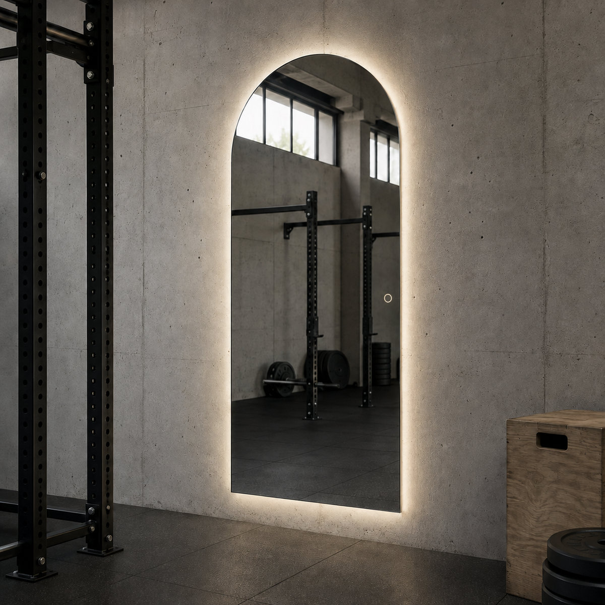 Halbovaler LED-Spiegel 90 × 250 cm, Touch-Schalter – Produktbild 4