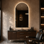 Halbovaler LED-Spiegel 100 × 170 cm, Wandschalter – Produktbild 5