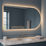 Halbovaler LED-Spiegel 140 × 30 cm, Handgestensensor – Produktbild 1