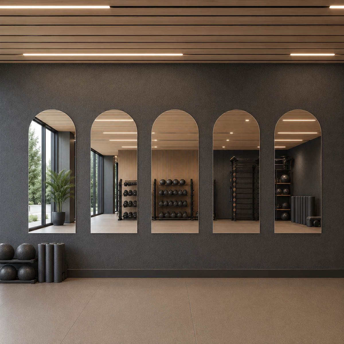 Bogenspiegel 100 × 160 cm, rahmenlos, ohne Befestigungsset – Ansicht 5
