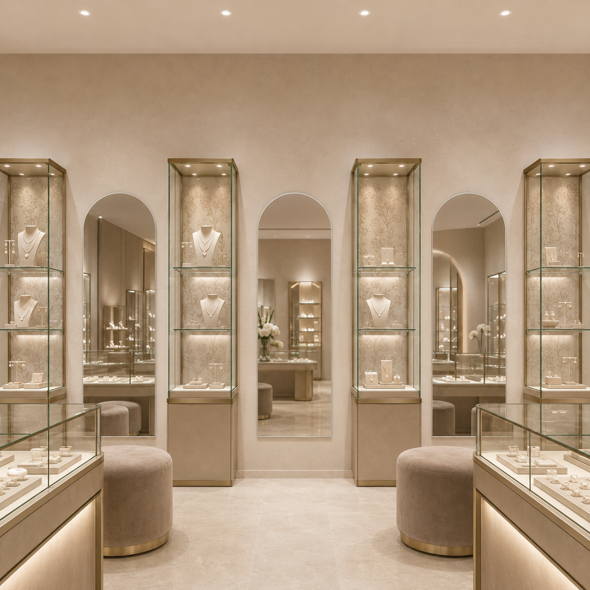 Bogenspiegel 60 × 150 cm, rahmenlos, ohne Befestigungsset – Ansicht 1