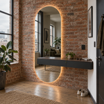 Ovaler LED-Spiegel 100 × 210 cm, Wandschalter – Produktbild 3
