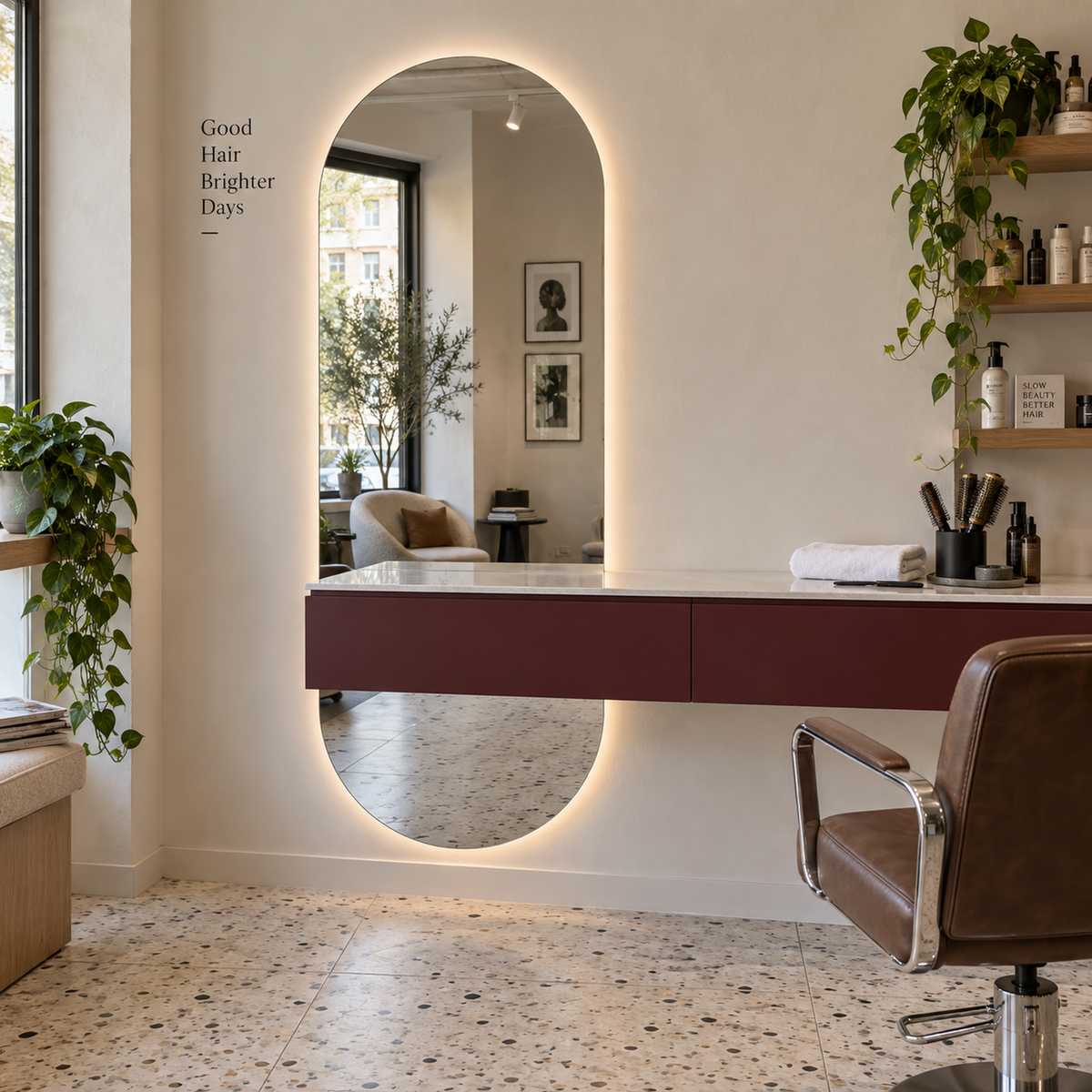 Ovaler LED-Spiegel 80 × 210 cm, Handgestensensor – Produktbild 3