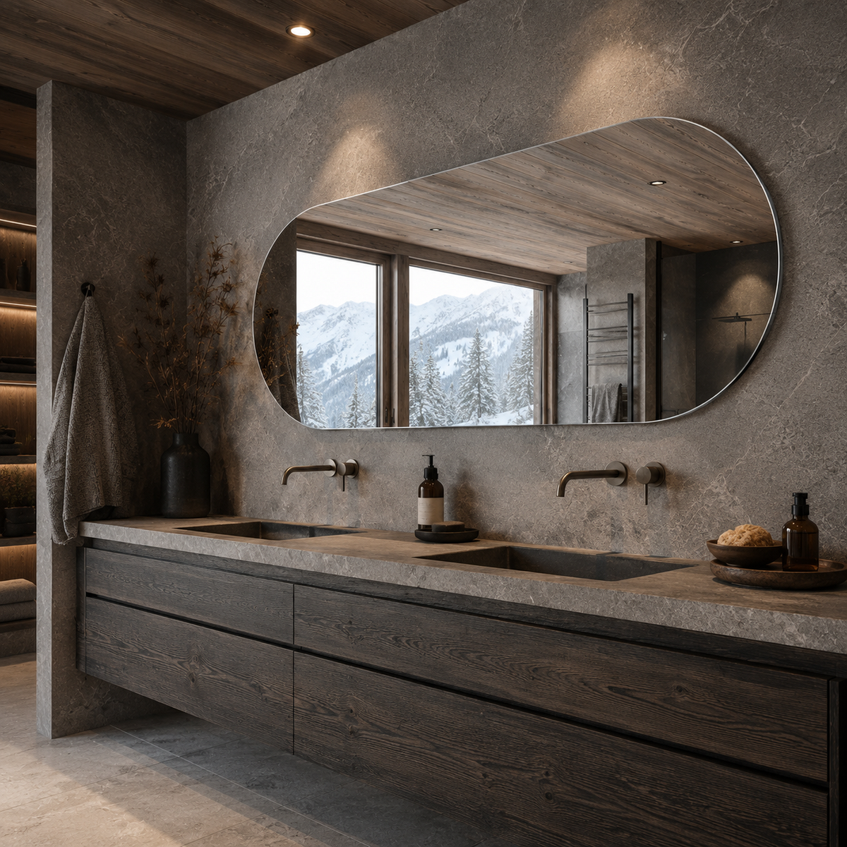 Ovaler Spiegel 130 × 120 cm, rahmenlos, ohne Befestigungsset – Produktbild 4