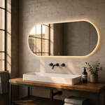 Ovaler LED-Wandspiegel 50 × 20 cm, rahmenlos, Handgestensensor – Produktbild 4