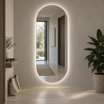 Ovaler LED-Spiegel 20 × 250 cm, Handgestensensor – Produktbild 4