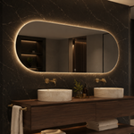 Ovaler LED-Spiegel 110 × 90 cm, Touch-Schalter – Produktbild 3