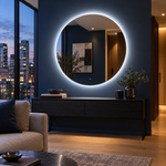 Runder LED-Spiegel Ø110 cm, rahmenlos, Touch-Schalter – Produktbild 3