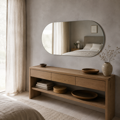 Spiegel in Kapselform 130 × 20 cm, rahmenlos, ohne Befestigungsset – Ansicht 2