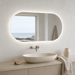 Ovaler LED-Wandspiegel 30 × 20 cm, rahmenlos, Touch-Schalter – Produktbild 1