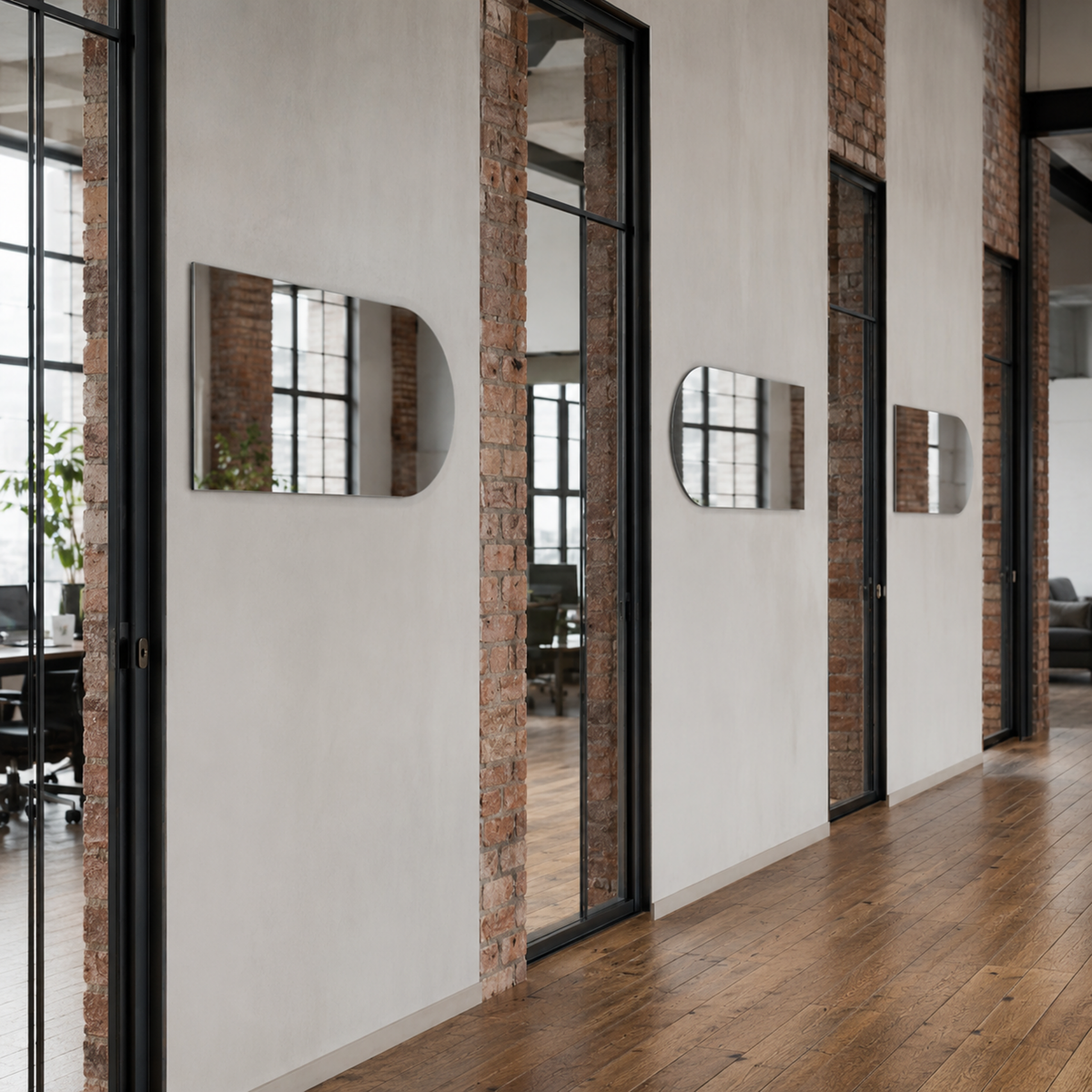 Halbovaler Spiegel 110 × 60 cm, ohne Befestigung – Produktbild 5