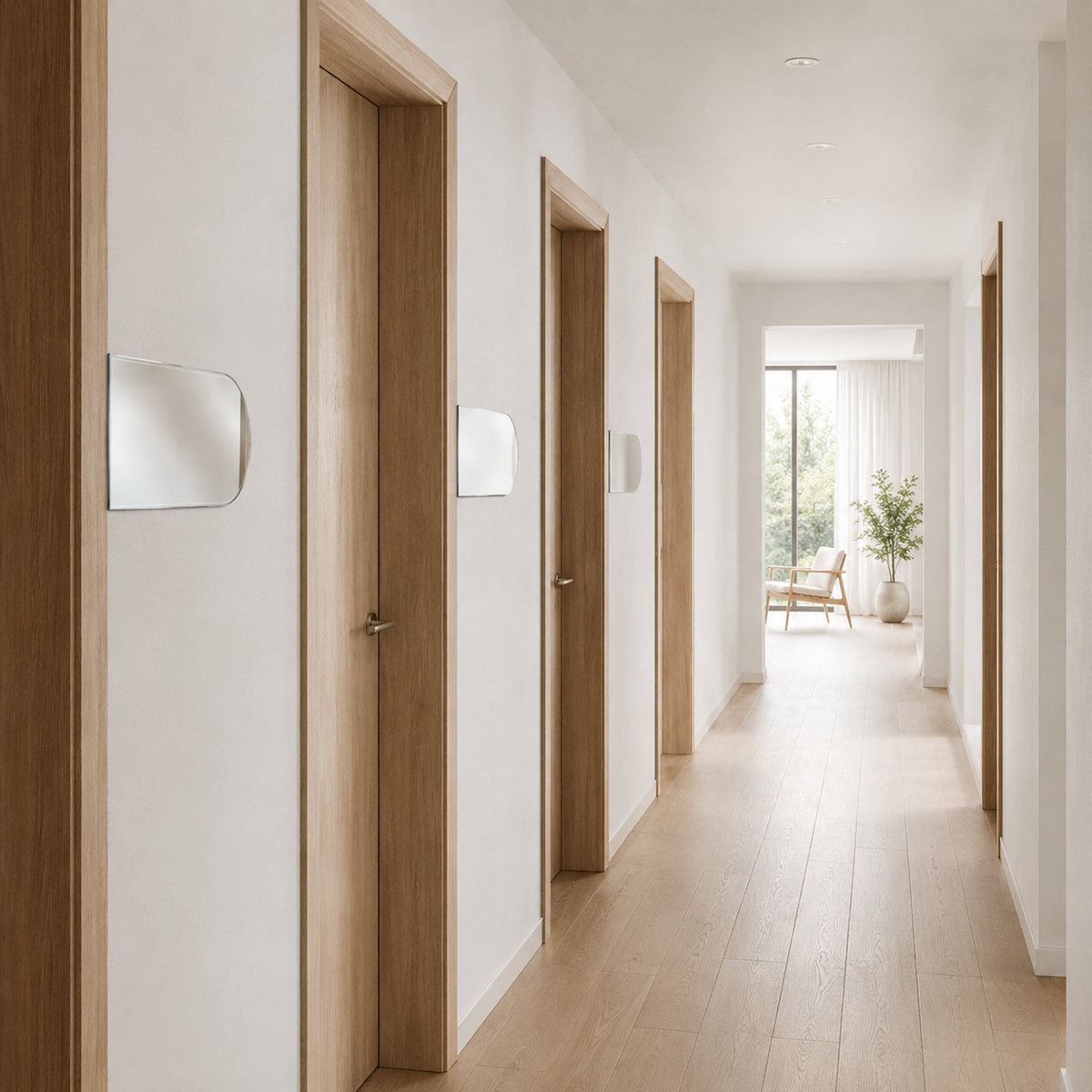 Halbovaler Spiegel 210 × 70 cm, mit Aufhängern und Dübeln – Produktbild 1