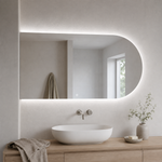 Halbovaler LED-Spiegel 100 × 20 cm, Touch-Schalter – Produktbild 5