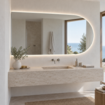 Halbovaler LED-Spiegel 150 × 90 cm, Handgestensensor – Produktbild 3