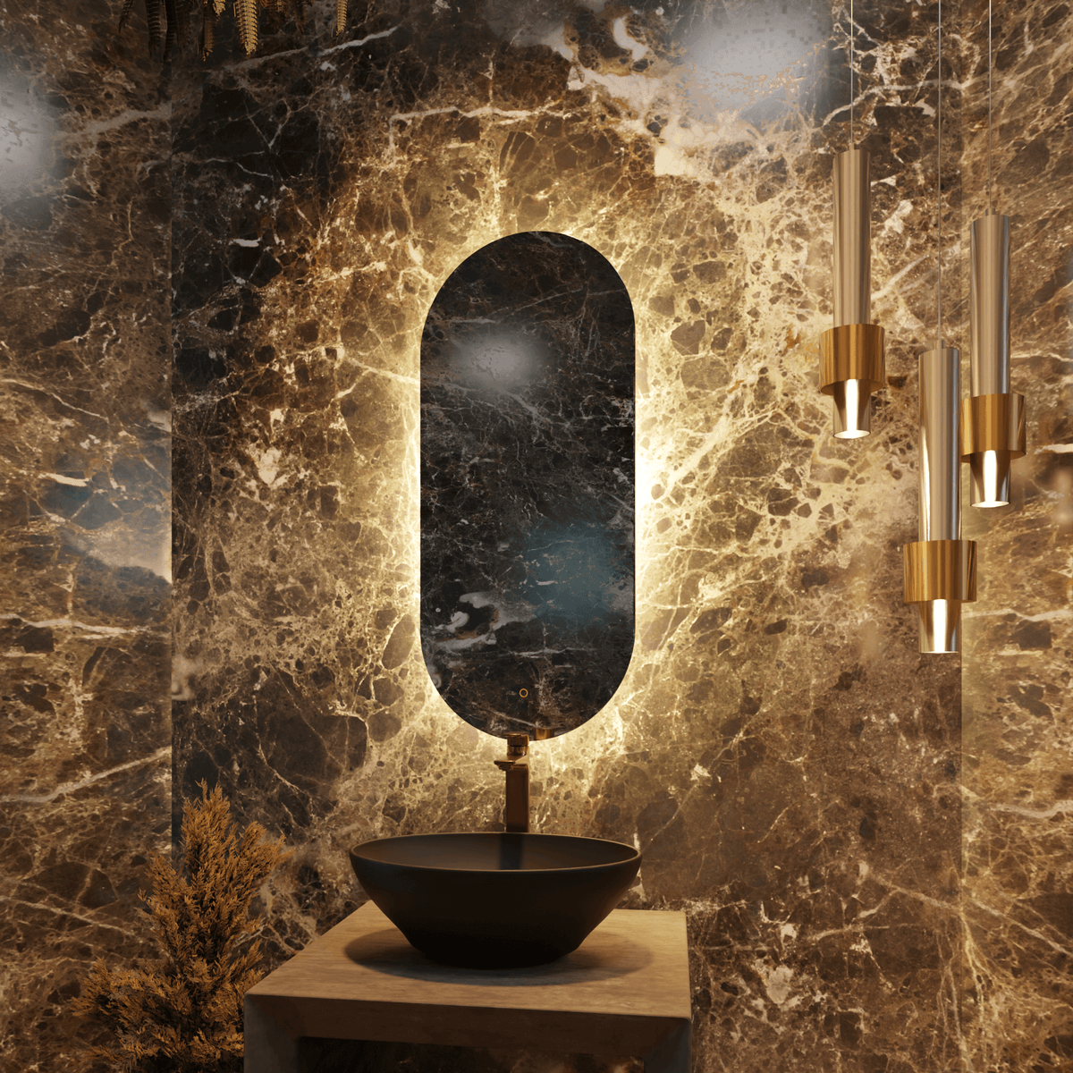 Ovaler Spiegel mit LED-Beleuchtung – AD-INNOVATION
