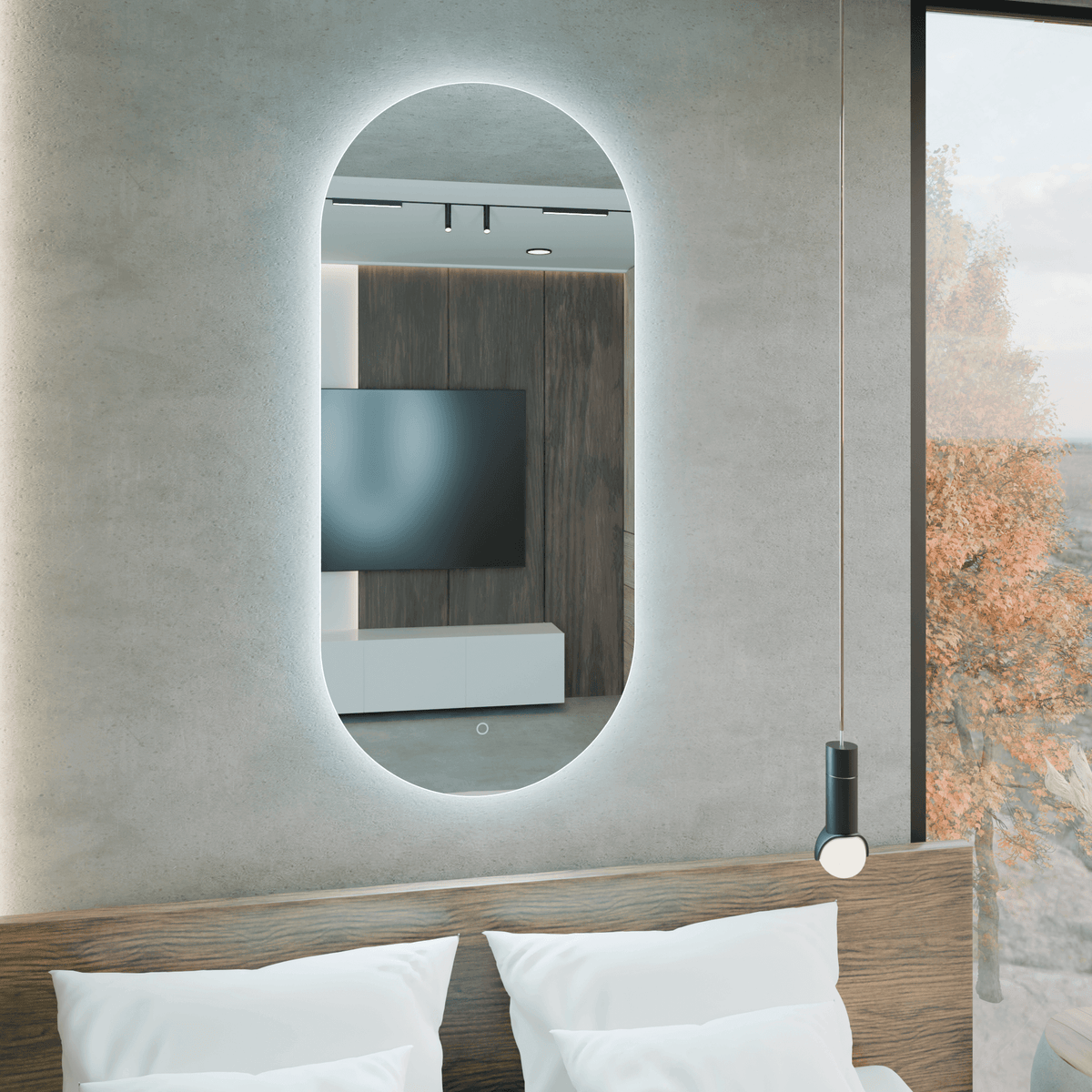 Ovaler Spiegel mit LED-Beleuchtung – AD-INNOVATION